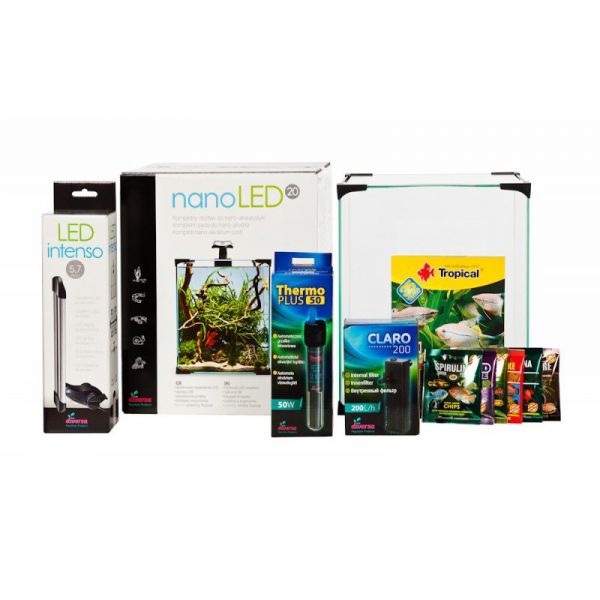 Nano Aquariumset 20 Liter mit LED Beleuchtung