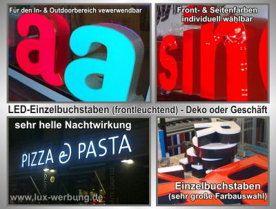 Leuchtreklame Leuchtwerbung Leuchtschilder Leuchtkästen Gravurkästen 3D LED Leuchtbuchstaben 