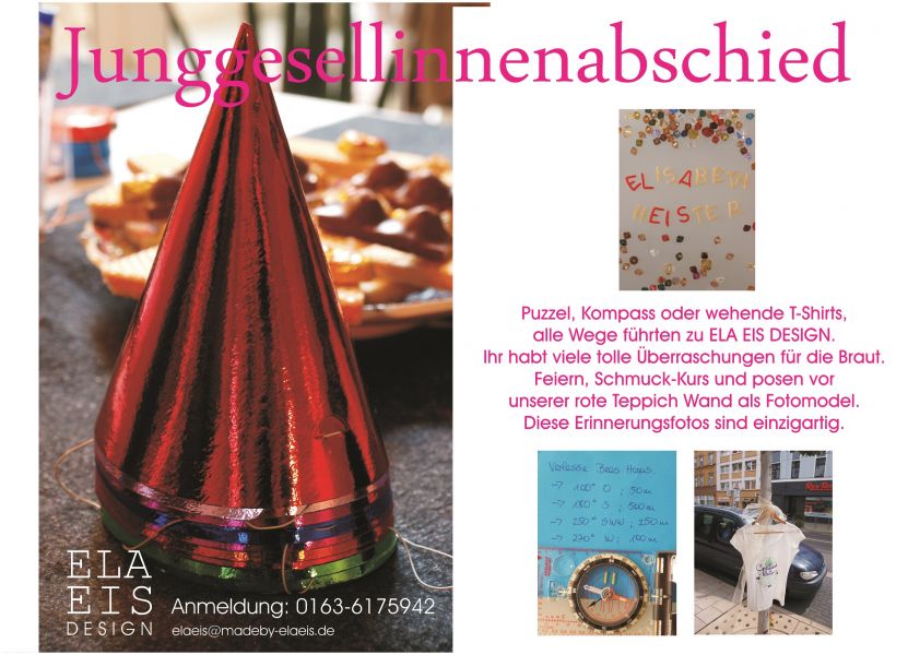 JGA, Junggesellinnenabschied, Schmuckkurs, Fotoshooting, Party, Düsseldorf, Ideen