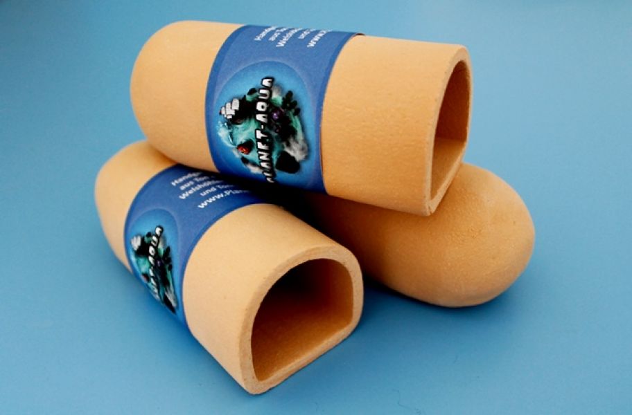 Welshöhle und Tonhöhle 10cm in apricot für L-Welse Krebse Fische Aquarium Welshöhlen