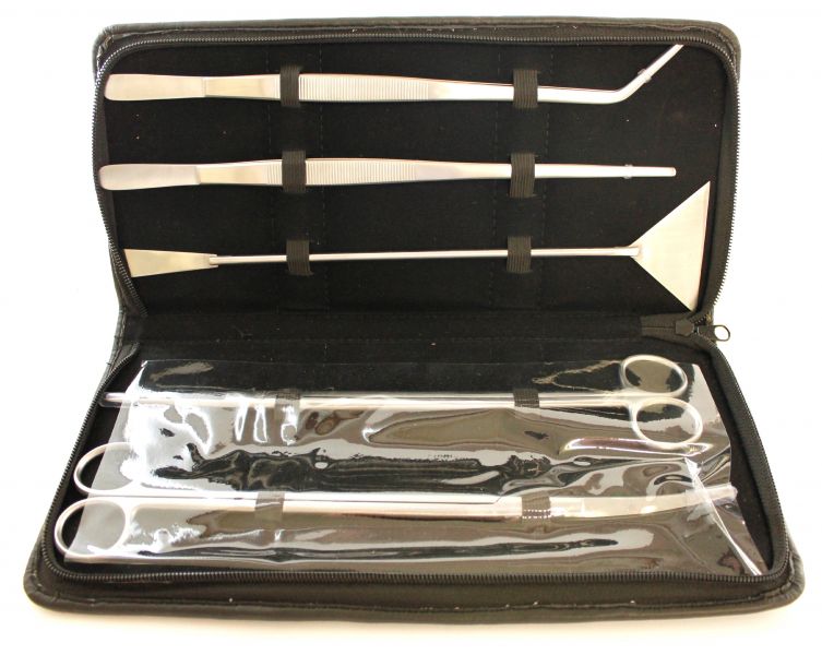 Aquascaping Tool Set - 5 teiliges Set / Scheren, Pinzetten u Spartel Aquascaping
