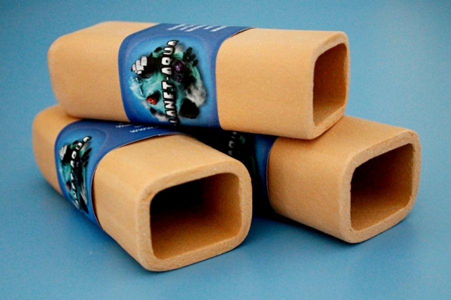 Welshöhle und Welshöhlen 10cm eckig in apricot Welse Krebse Fische Aquariumhöhle Aquariumdekoration