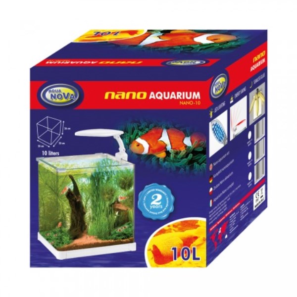 Nano Aquarium Set 10 Liter mit LED für Garnelen Krebse Schnecken Fische