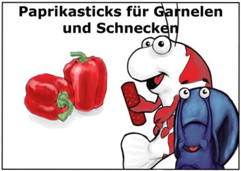 Paprika Sticks 100g - Garnelenfutter und Krebsefutter