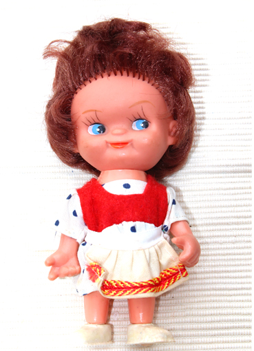 Rarität - Puppe um 1960 (klein) - Große Augen - Weichplastik - Vintage 