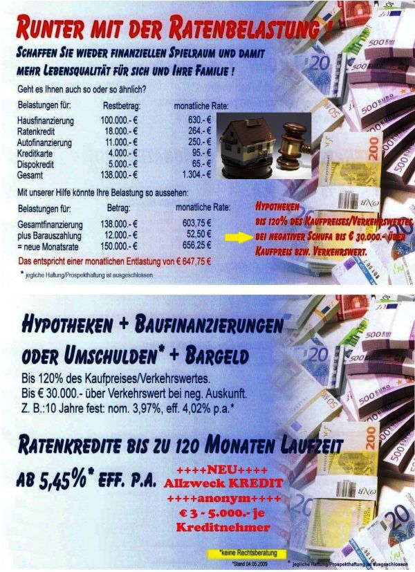 K-R-E-D-I-T & Haufinanzierung und Umfinanzierung, auch in schwierigen Fällen