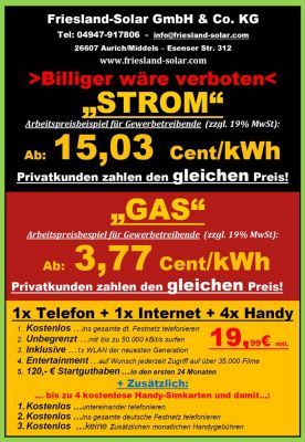 Strom und Gas zu super Preisen mit Preisgarantie
