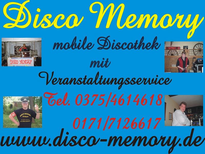Disco Memory mobile Disco aus Zwickau für alle Veranstaltungen
