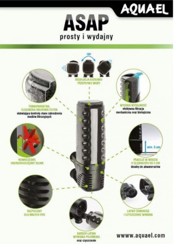 Aquael Aquarium Innenfilter ASAP 300 Fische Garnelen Krebse