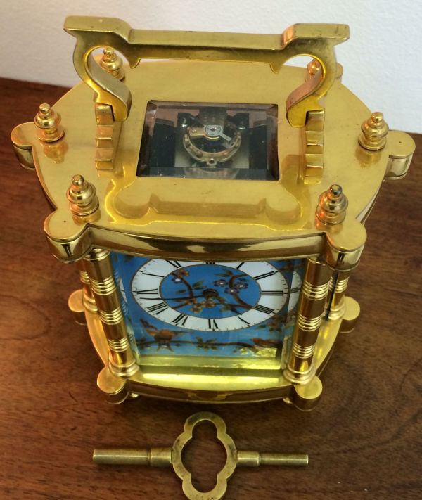 Antike Reiseuhr mit Emaille - Angebot der Fa. Empire-Uhren