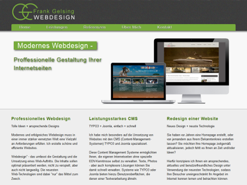 Webdesign | Website | Homepage mit CMS Joomla, Typo3