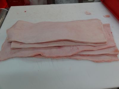 verkauf der Schweinfleisch - Rueckenspeck