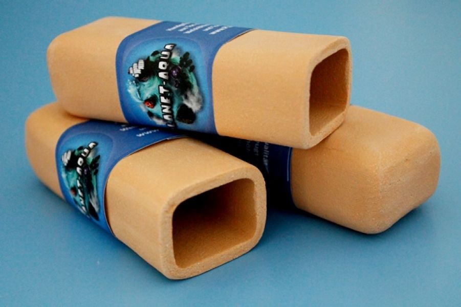 Welshöhle und Welshöhlen 10cm eckig in apricot Welse Krebse Fische Aquariumhöhle Aquariumdekoration