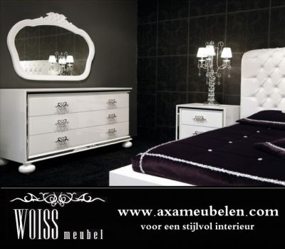 WOISS Möbel Komplett Schlafzimmer Avantgarde Weiß Hochglanz