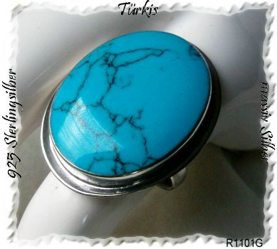 Edelsteinschmuck, Ring mit großen Türkis