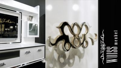 WOISS Möbel hochglanz weiß Avantgarde Exklusive Wohnzimmer in vielen Variationen