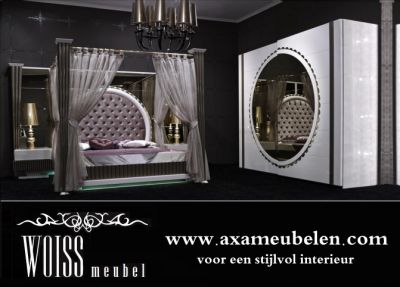WOISS Möbel neues Modell hochglanz Himmelbett Gold schlafzimmer