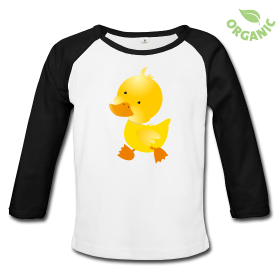 Kinder Langarm-Baseballshirt z.B. mit Motiv "kleines Entchen" und gratis Notebooktasche
