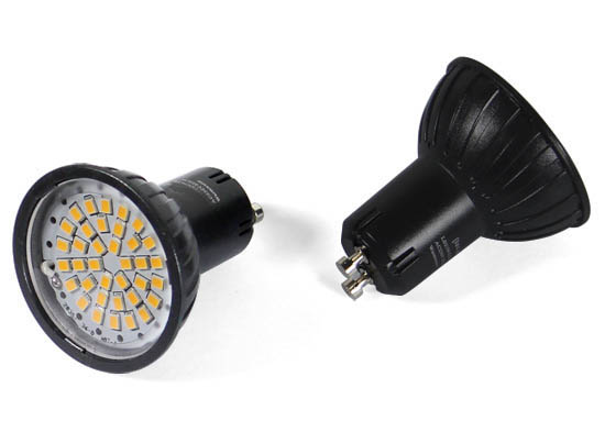 GU10 LED SMD 3W 225LM 3000K WARMWEISS schwarz SPOT LEUCHTMITTEL