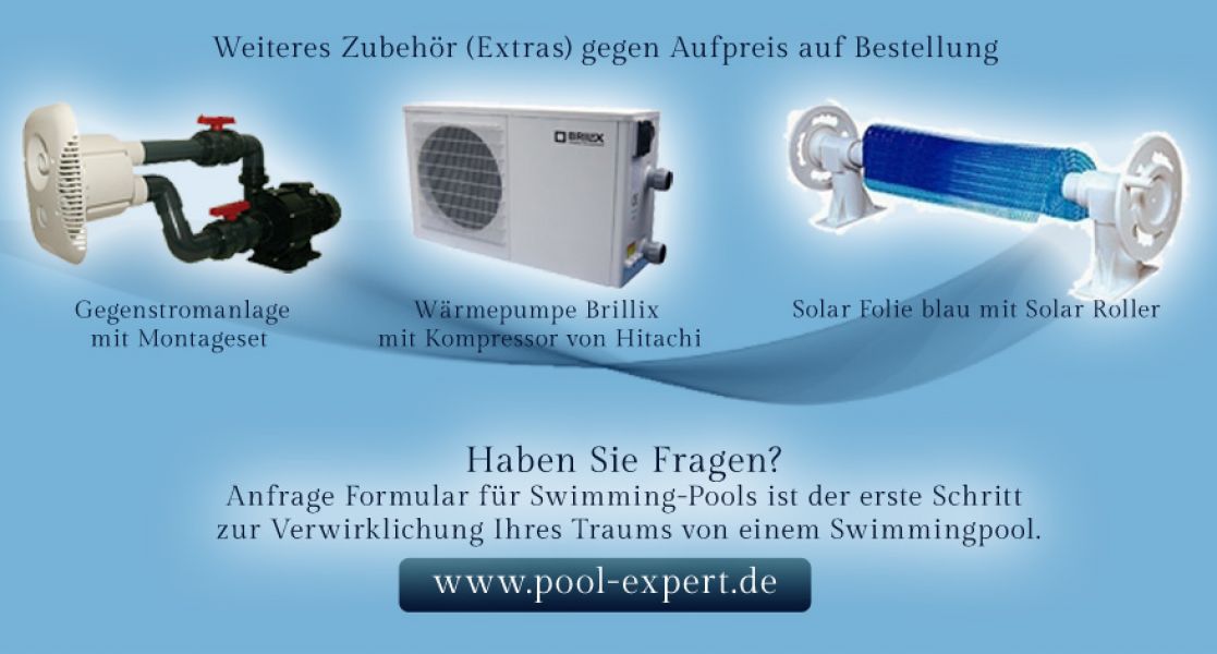 GFK Schwimmbecken Swimming Pool Fertigpool Fertigbecken 6,20 x 3m