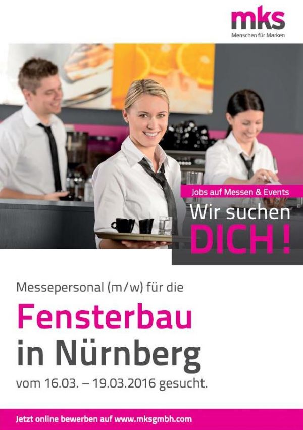 Werde Teil unseres Messeteams auf der Fensterbau in Nürnberg!