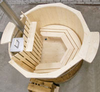 Badebottich mit Unterwasserofen Badefass  Wellnessbottich 