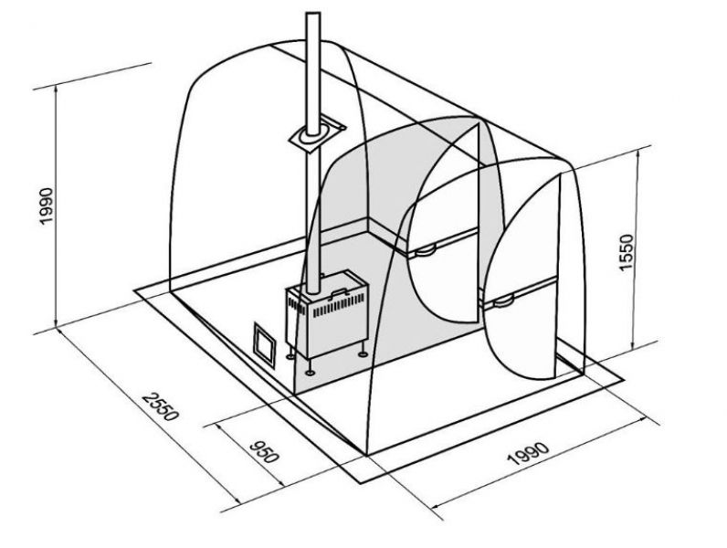 Camping Zelt / Sauna MB-12 + ofen 'Mediana'