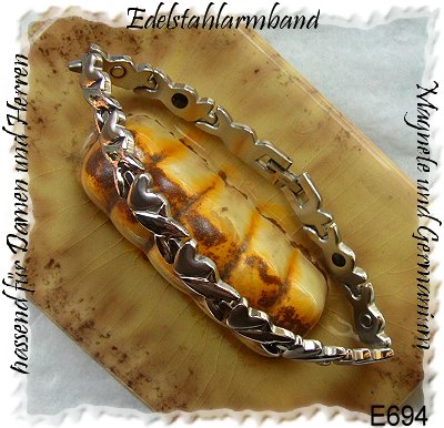 Silberschmuck, Edelstahlarmband im romantischem Design, 