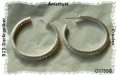 Edelsteinschmuck, Amethystkreolen 