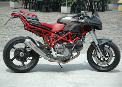 QUAT-D Komplettanlage Tronconcono 2-1 Titan/Inox, inkl. Kat (EURO 3) Ducati Multistrada 