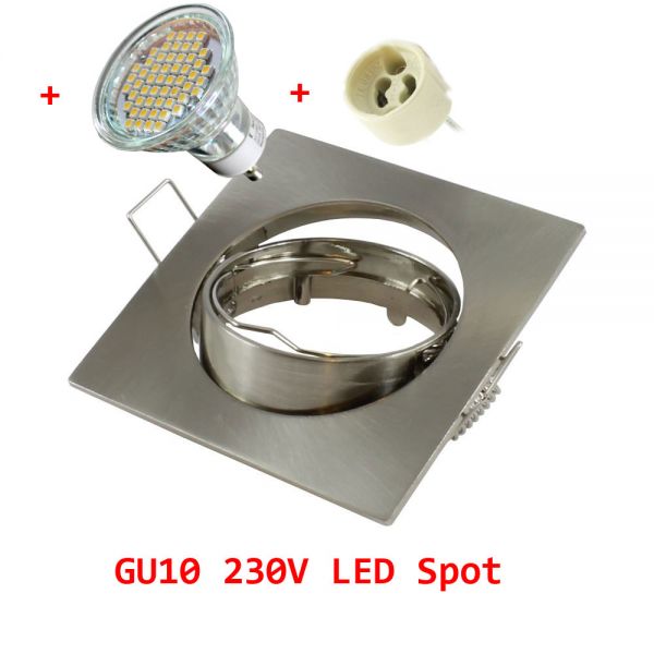 Einbaurahmen Eckig & LED GU10 Einbaustrahler Schwenkbar Decken
