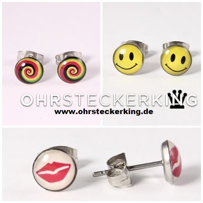 Ausgefallene Ohrstecker in Silber und Edelstahl