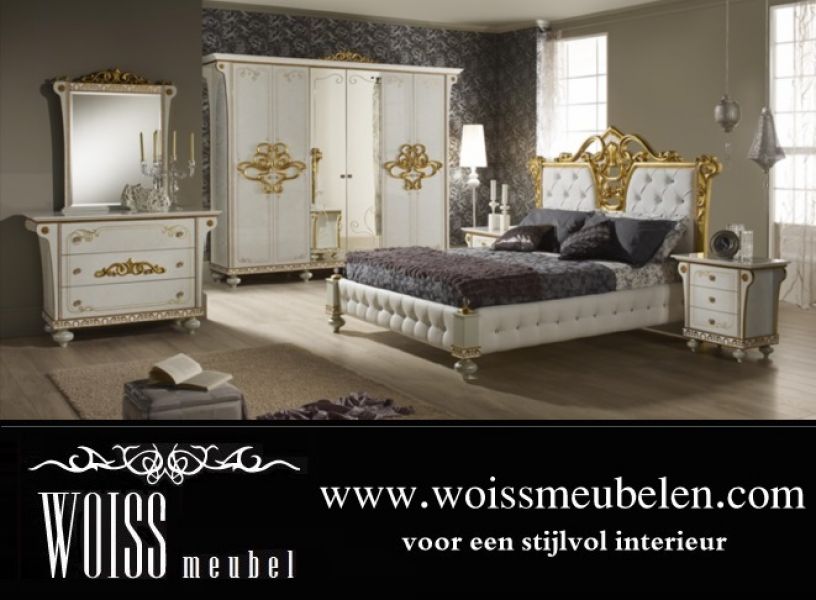 WOISS Angebote Italienische Hochglanz Nussbaum klassische Schlafzimmermöbel 