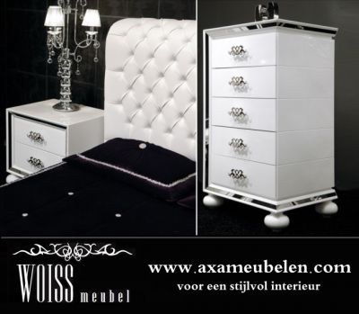 WOISS Möbel Komplett Schlafzimmer Avantgarde Weiß Hochglanz