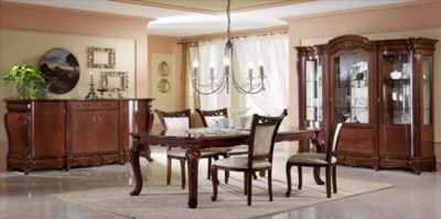 Barock Italien Klassik Nußbaum Hochglanz VIP Stilmöbel AXA