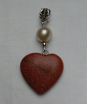 Silberschmuck, Goldflussanhänger mit Perle