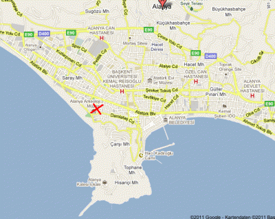 Türkische Riviera Alanya -  Zentrum, Damlatasch, am Museum, 150 m bis zum Strand