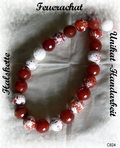 Edelsteinschmuck, Halskette mit rassigem Feuerachat