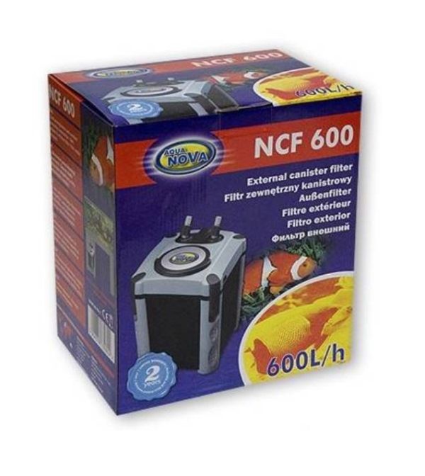 Aquarium Außenfilter 600 L/H inkl Filtermaterial für Fische Barsche Welse