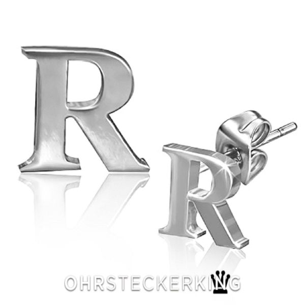 Ohrstecker Buchstaben, Alphabet, Edelstahl Neu
