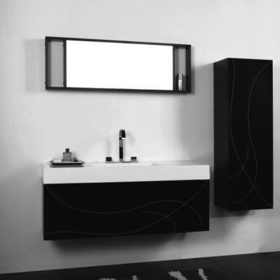 Badezimmer Badmöbel Bad Waschbecken Unterschrank Seitenschrank Spiegel günstig