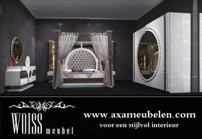 WOISS Möbel neues Modell hochglanz Himmelbett Gold schlafzimmer