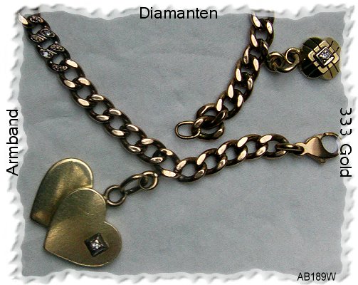 Schmuck, Goldarmband mit Diamanten