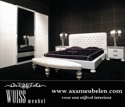 WOISS Möbel Komplett Schlafzimmer Avantgarde Weiß Hochglanz
