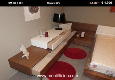 PIANCA Letto contenitore testata in ecopelle – mobili Ticino