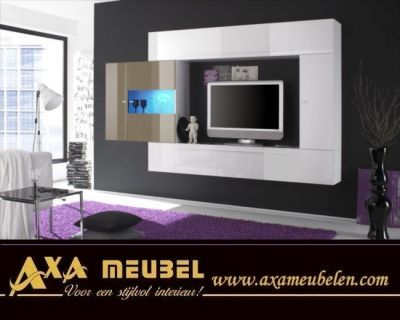 preisgünstige Anbauwand hochglanz Wohnwände AXA Moebel Angebot