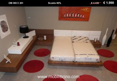 PIANCA Letto contenitore testata in ecopelle – mobili Ticino