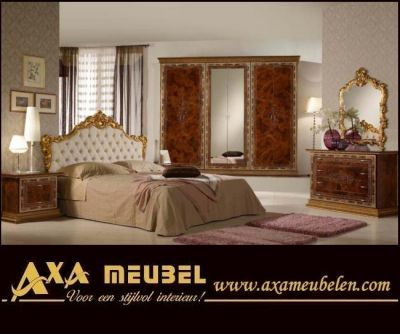Schlafzimmer Set Nussbaum Furnier Klassische Italienische AXA Möbel