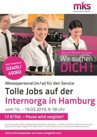 Hamburg - Studentenjobs (w/m/d) auf der Internorga vom 15.03.-19.03.2019!