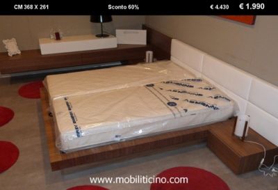 PIANCA Letto contenitore testata in ecopelle – mobili Ticino